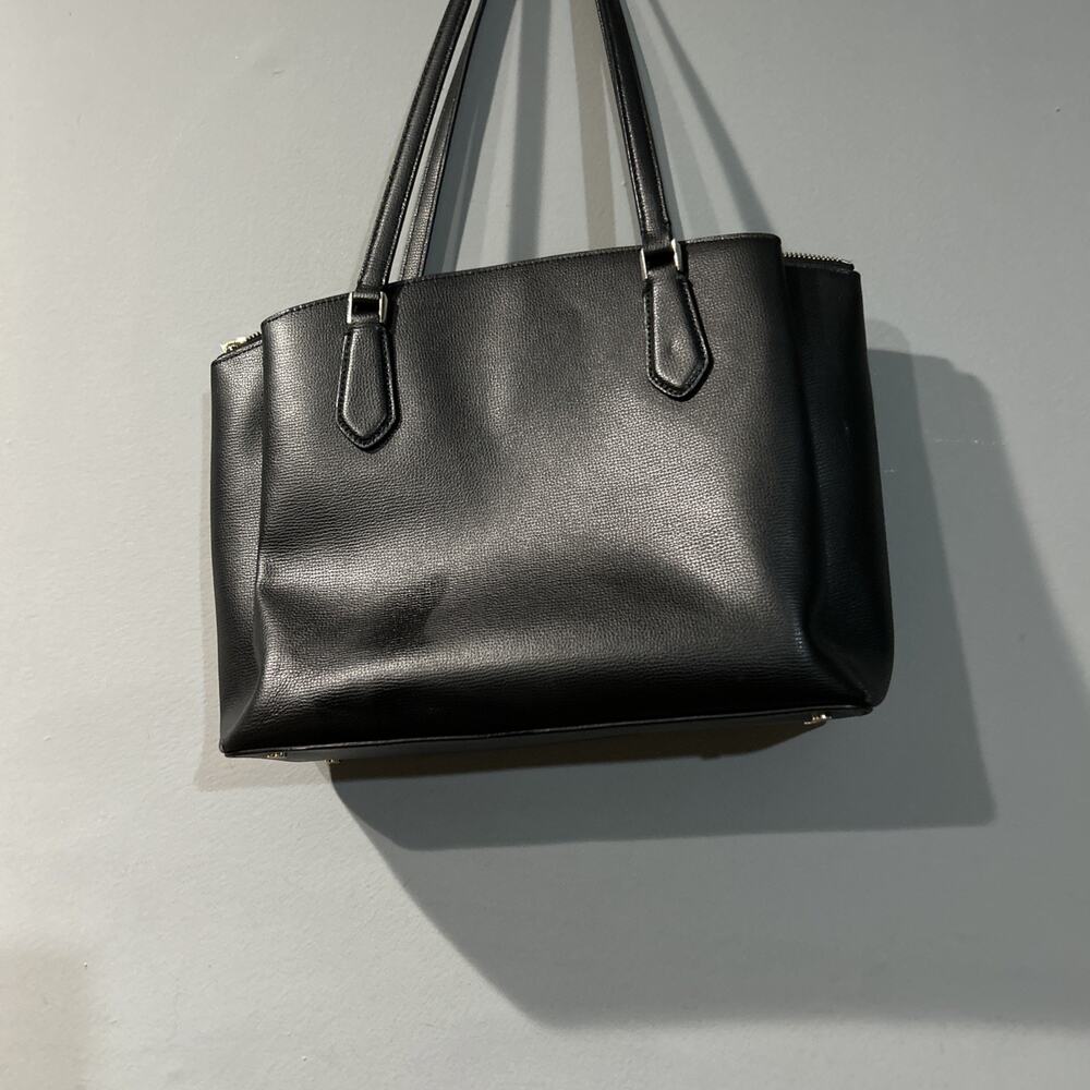 Kate Spade M293 Black Pebble Leather Tote 3 Compartments - Picture 11 of 16